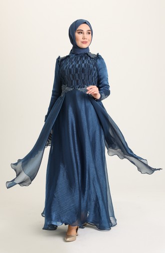 Habillé Hijab Bleu Marine 4946-02