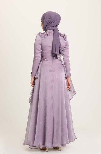Violet Hijab Evening Dress 4946-03