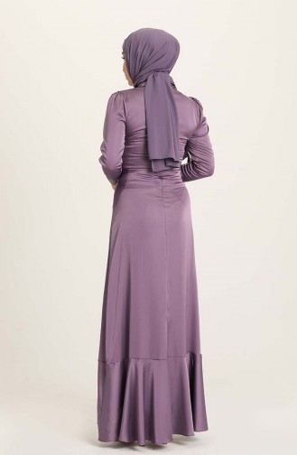 Violet Hijab Evening Dress 4948-03