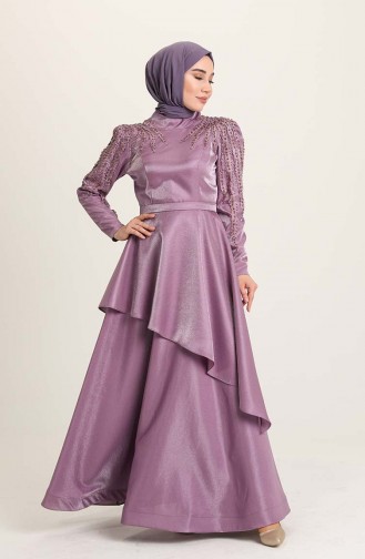 Lila Hijab-Abendkleider 4958-07
