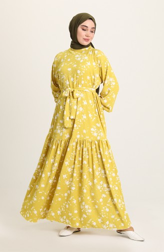 Mustard Hijab Dress 0137-01