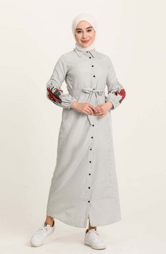 Gray Hijab Dress 3017-07