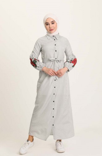 Gray Hijab Dress 3017-07