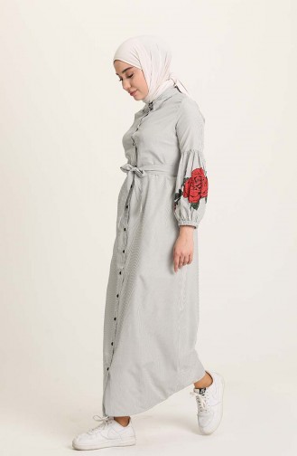 Gray Hijab Dress 3017-07