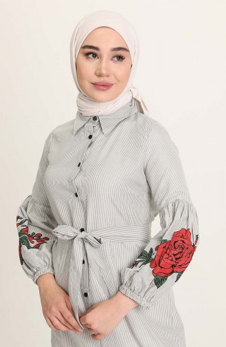 Gray Hijab Dress 3017-07