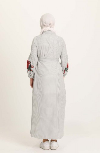 Grau Hijab Kleider 3017-07