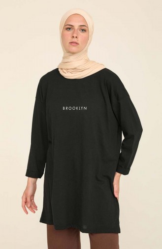 Baskılı Basic Tunik 2406-01 Siyah