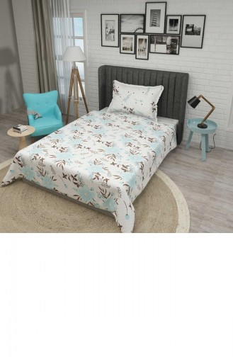 Monohome Tek Kişilik Pike Takımı Jakar Dokuma Pamuklu 3D Blue Daisy