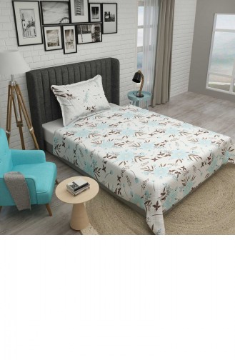 Monohome Tek Kişilik Pike Takımı Jakar Dokuma Pamuklu 3D Blue Daisy
