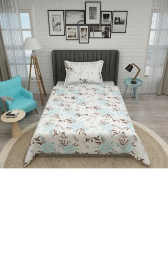 Monohome Tek Kişilik Pike Takımı Jakar Dokuma Pamuklu 3D Blue Daisy