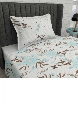 Monohome Tek Kişilik Pike Takımı Jakar Dokuma Pamuklu 3D Blue Daisy