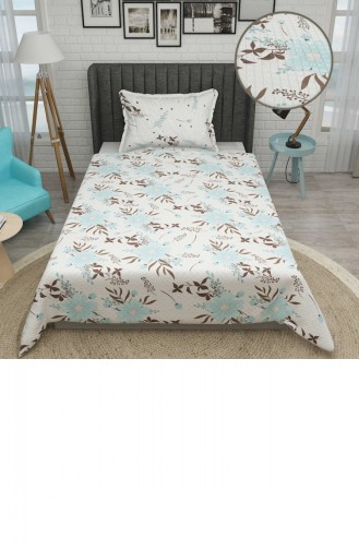 Monohome Tek Kişilik Pike Takımı Jakar Dokuma Pamuklu 3D Blue Daisy