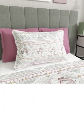 Monohome Tek Kişilik Pike Takımı Jakar Dokuma Pamuklu 3D Pink Vintage Elephant