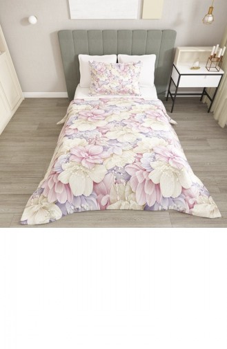 Monohome Tek Kişilik Pike Takımı Jakar Dokuma Pamuklu 3D Flowers Coverlet