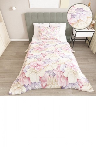 Monohome Tek Kişilik Pike Takımı Jakar Dokuma Pamuklu 3D Flowers Coverlet