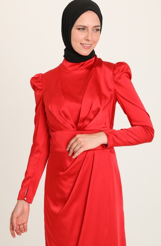 Rot Hijab-Abendkleider 3415-01