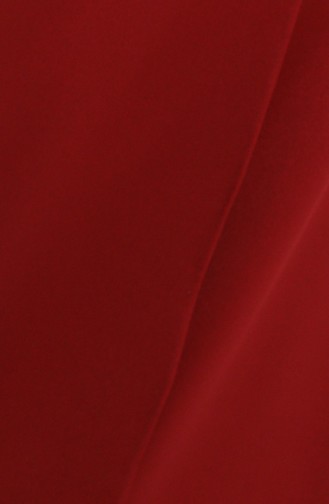 Claret Red Hijab Evening Dress 3415-02