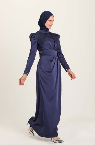 Habillé Hijab Bleu Marine 3415-07