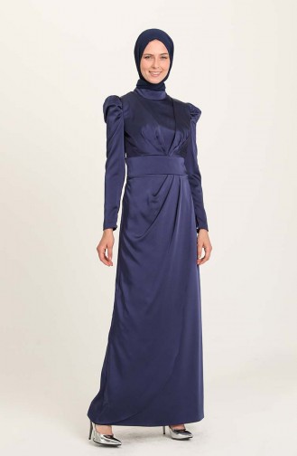 Habillé Hijab Bleu Marine 3415-07