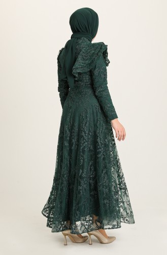 Smaragdgrün Hijab-Abendkleider 3418-01
