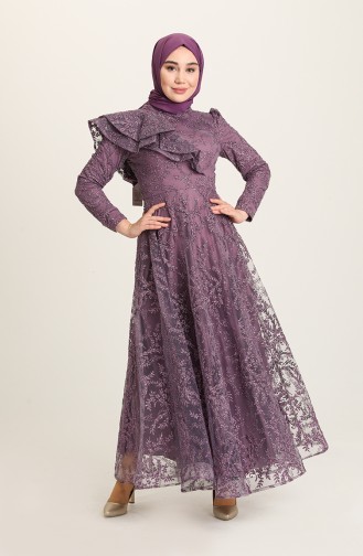 Lilac İslamitische Avondjurk 3418-06