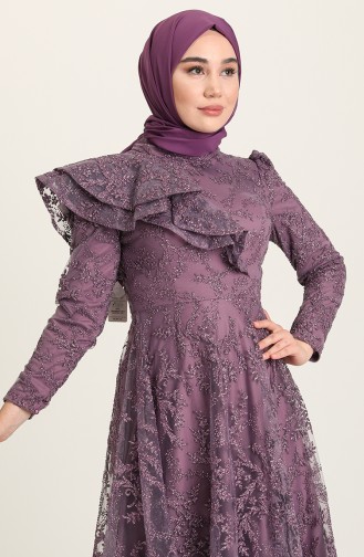 Lilac İslamitische Avondjurk 3418-06