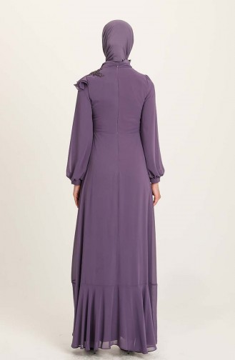 Violet Hijab Evening Dress 4927-05