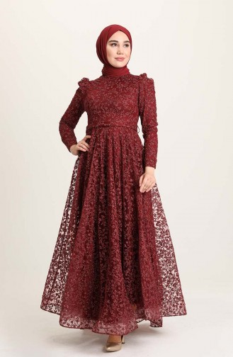 Claret red İslamitische Avondjurk 4933-01