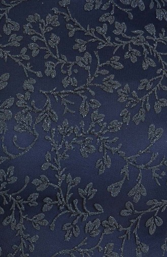 Navy Blue İslamitische Avondjurk 4933-03