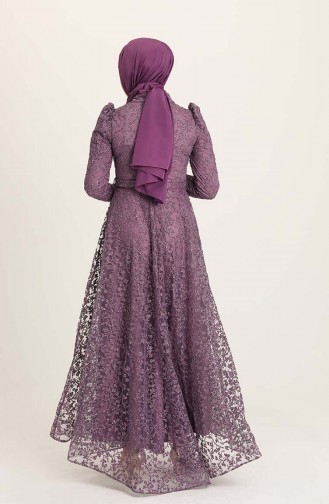 Violet Hijab Evening Dress 4933-06