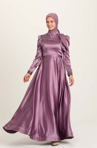 Violet Hijab Evening Dress 4937-07