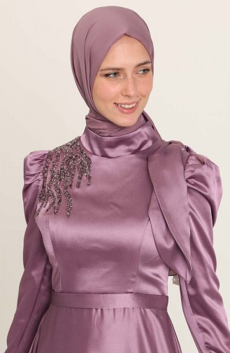 Violet Hijab Evening Dress 4937-07