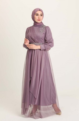 Lila Hijab-Abendkleider 4940-04