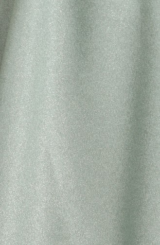 Omuzu Pile Detayli Krep Saten Abiye Elbise 4942-01 Çağla Yeşili