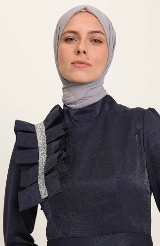 Habillé Hijab Bleu Marine 4942-03