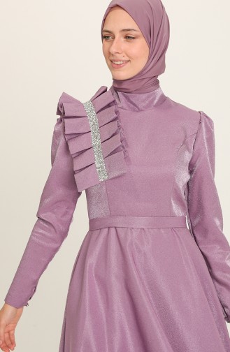 Violet Hijab Evening Dress 4942-05