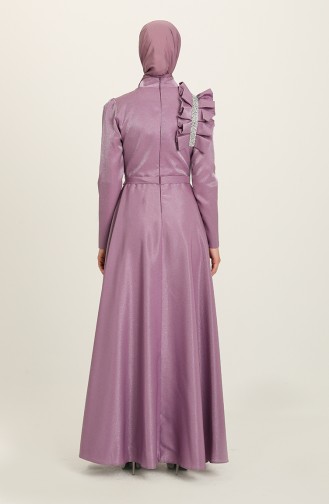 Violet Hijab Evening Dress 4942-05