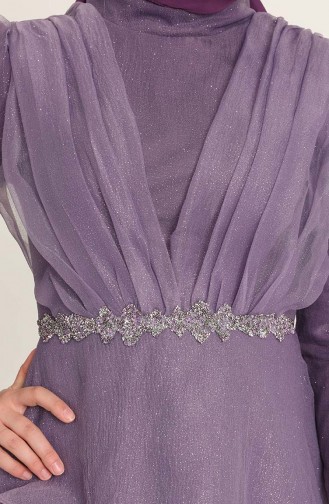 Violet Hijab Evening Dress 4944-05