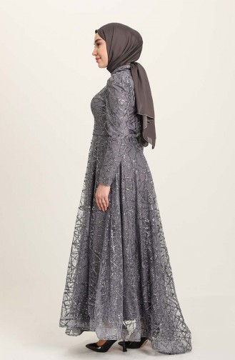 Grau Hijab-Abendkleider 4945-03