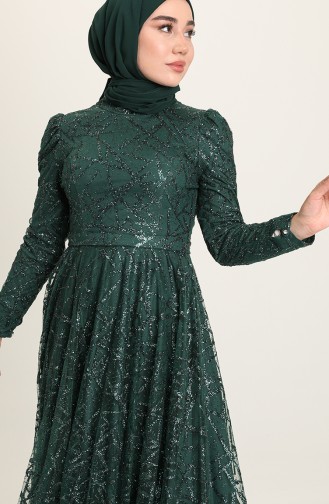 Smaragdgrün Hijab-Abendkleider 4945-05