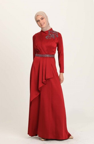 Claret red İslamitische Avondjurk 4947-01