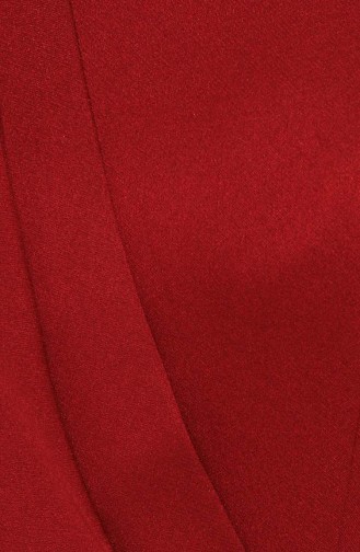 Claret Red Hijab Evening Dress 4947-01