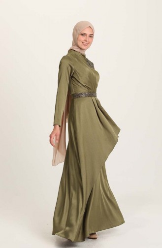 Khaki Hijab-Abendkleider 4947-02