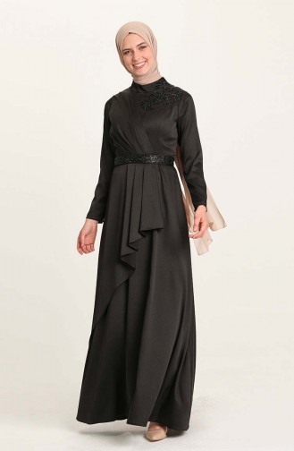 Schwarz Hijab-Abendkleider 4947-04