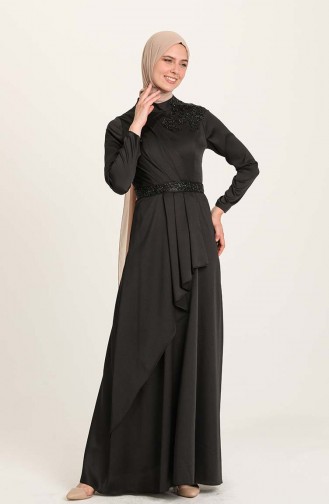 Schwarz Hijab-Abendkleider 4947-04