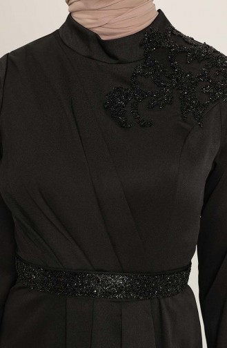 Schwarz Hijab-Abendkleider 4947-04