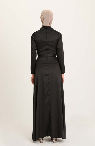 Black Hijab Evening Dress 4947-04