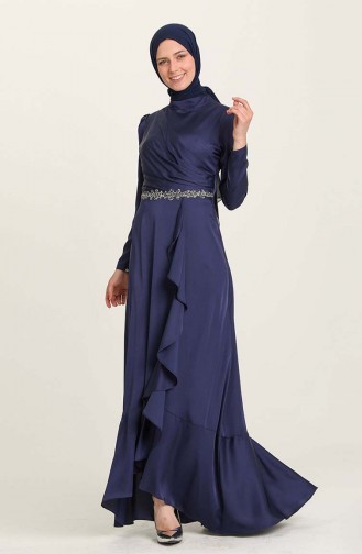 Dunkelblau Hijab-Abendkleider 4948-01