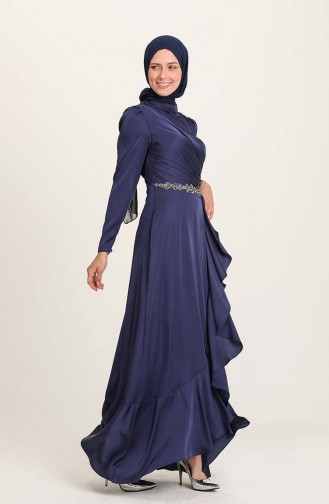 Dunkelblau Hijab-Abendkleider 4948-01