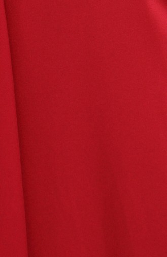 Claret Red Hijab Evening Dress 4948-04